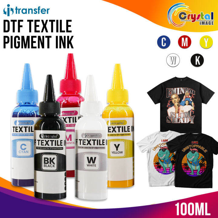 DTF Ink Direct To Film Textile Pigment Ink 100ml CMYKW Lazada PH