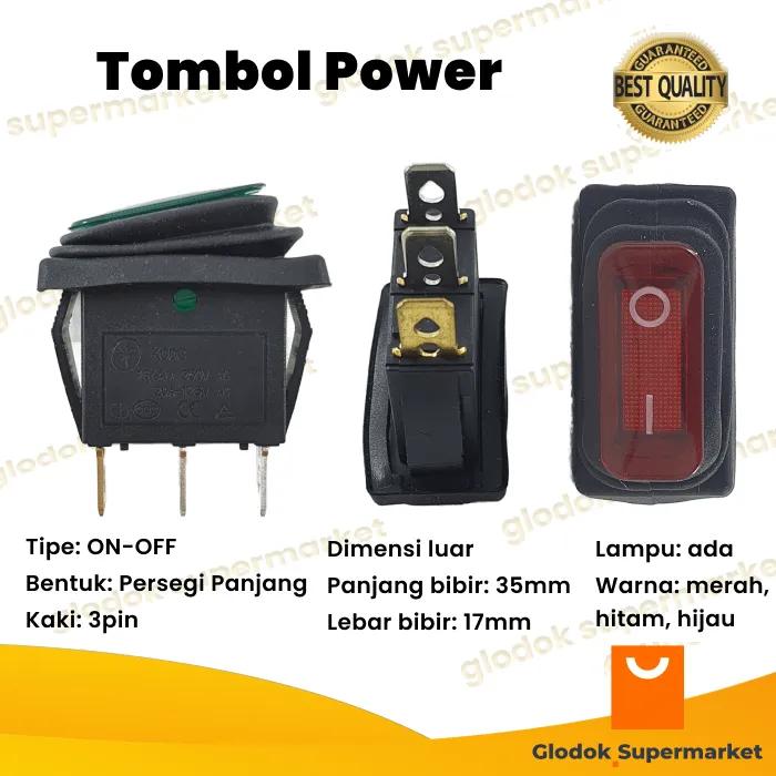 Saklar Waterproof Pin On Off Tombol Rocker Water Proof Posisi Kcd