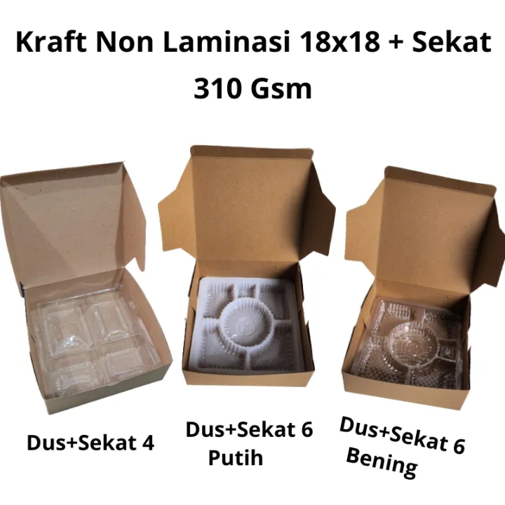 Pcs Kotak Nasi Box Kraft Non Laminasi Mika Dalaman Dus Nasi