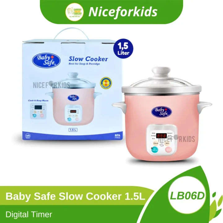 Baby Safe Slow Cooker Digital Timer 1 5L LB06D Alat Masak Makanan