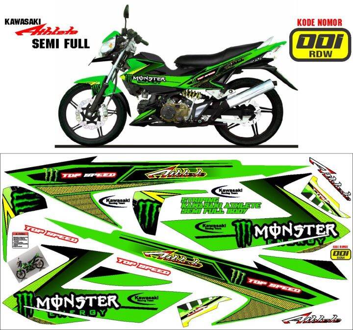 STIKER DECAL MOTOR KAWASAKI ATHLETE MONSTER ENERGY Lazada Indonesia