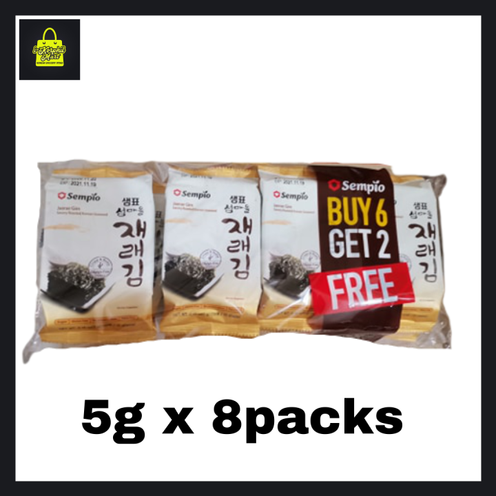 Pre Packed Packs Savory Roasted Korean Seaweed Sempio Jaerae Gim