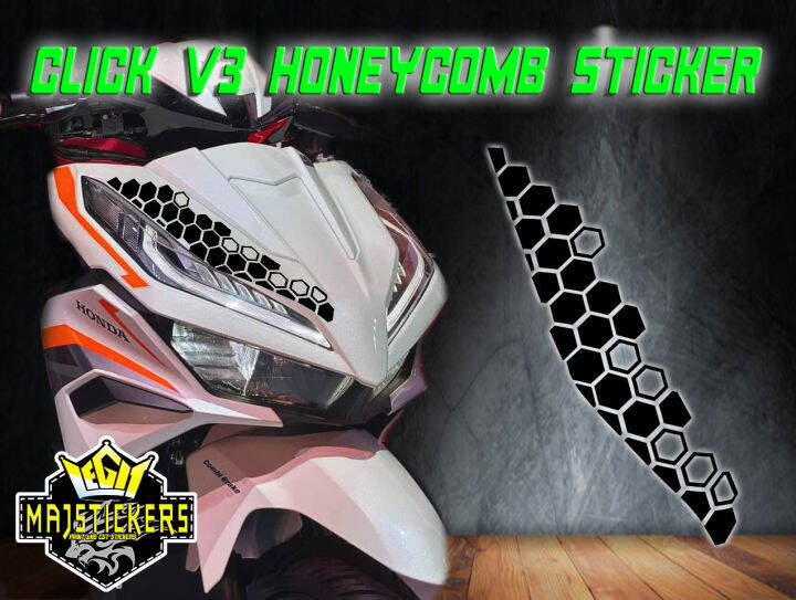 Honda Click V3 HoneyComb Sticker Lazada PH