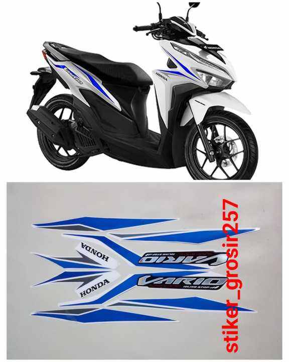 Stiker Striping Lis Body Honda Vario Putih Biru Standar