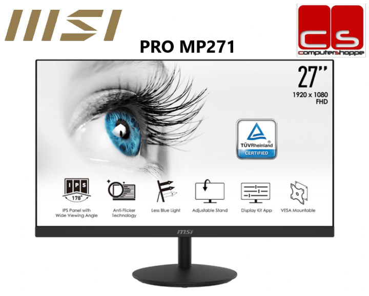 MSI PRO MP271 27 FHD 75HZ 5MS IPS Business Productivity Monitor Lazada