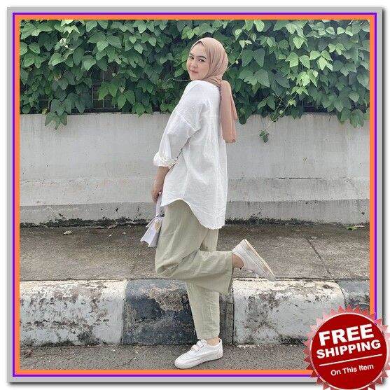 Kemeja Oversize Wanita Viral Import Dewasa Jumbo Modern Distro