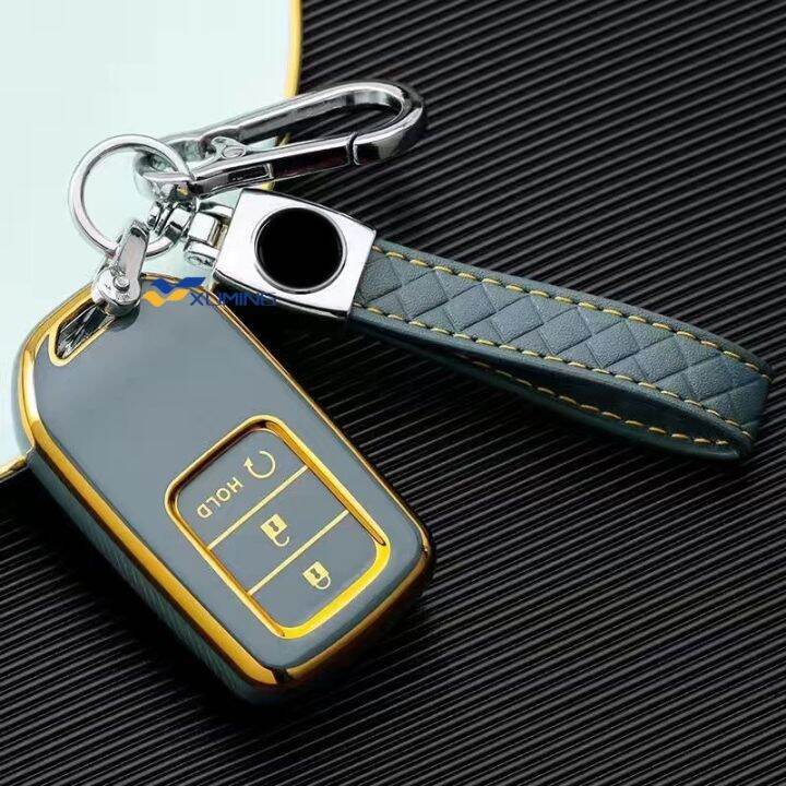 Honda Chrome Tpu Car Key Cover City Hrv Brv Jazz Crv Accord Civic