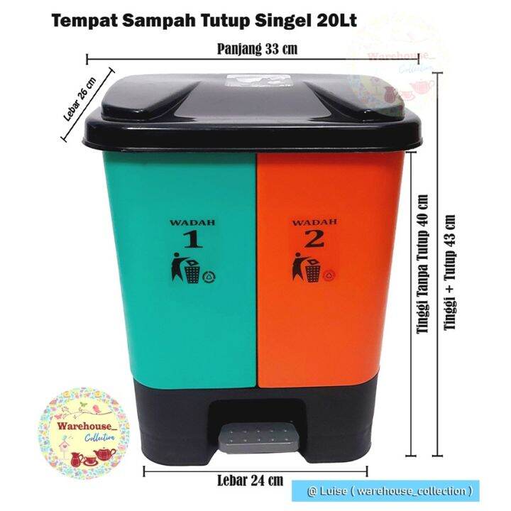 Tempat Sampah Injak Double Barrel Ember Tutup Lt Lazada Indonesia