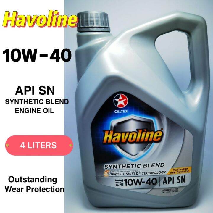 CALTEX Havoline Synthetic Blend SAE 10W 40 API SN 4 Liters 10W40