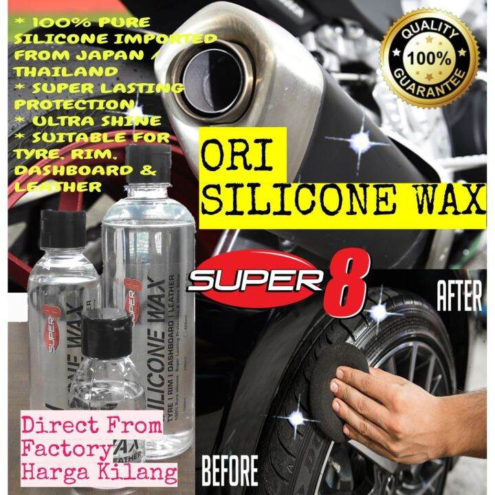 Pengilat Silicon Wax Tayar Kilat Super8 100 Pure Ori Wax Polish Tyre