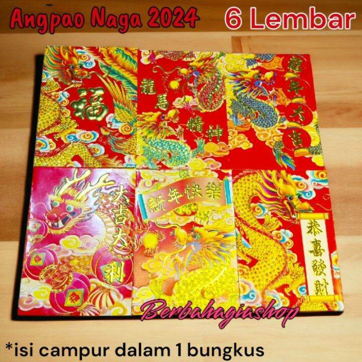 Angpao Merah Amplop Angpau Imlek Tahun Baru Chinese 2024 Motif Naga