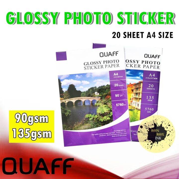 Quaff Glossy Photo Sticker Paper Gsm A Size Sheets Lazada Ph