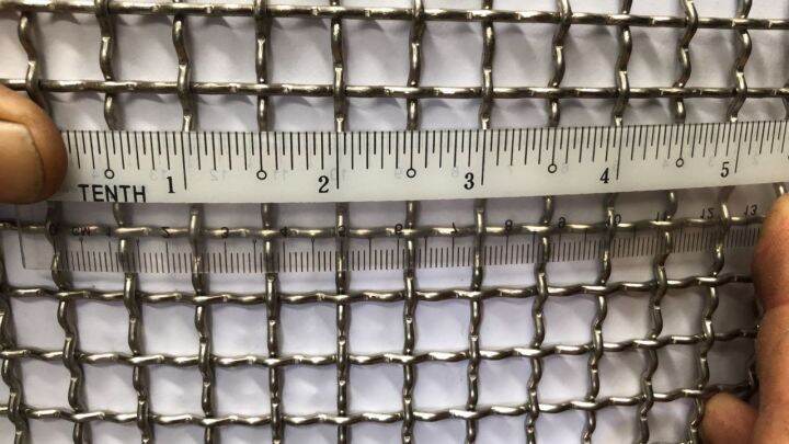 SS304 Stainless Steel Crimped Wire Mesh 2 X Hole 12mm X Wire 3mm