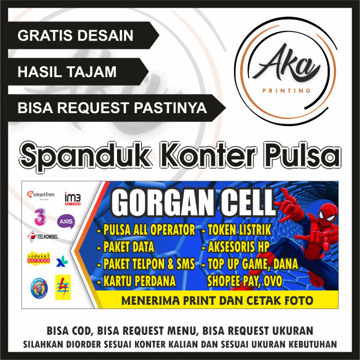 Aka Printing Cetak Spanduk Konter Spanduk Jual Pulsa Spanduk Paket Data