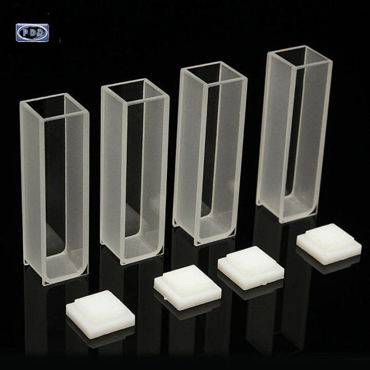 PDD 4Pcs Visible Cuvette Cell 3 5ml 10mm Quartz Glass Spectrometer