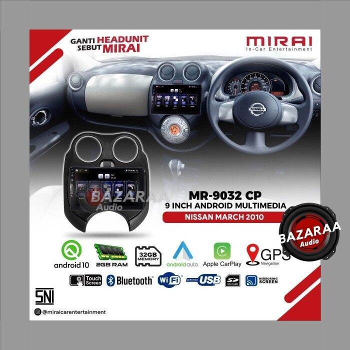 Head Unit Android Mirai Mr Cp Inch Nissan March Socket Pnp