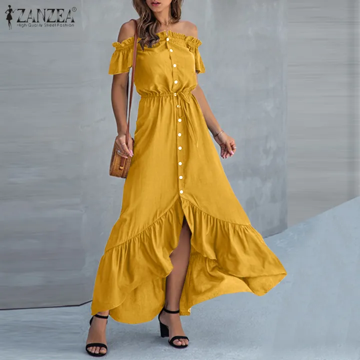 Celmia Zanzea Clearance Sale Women Summe Off Shoulder Sundress Cocktail