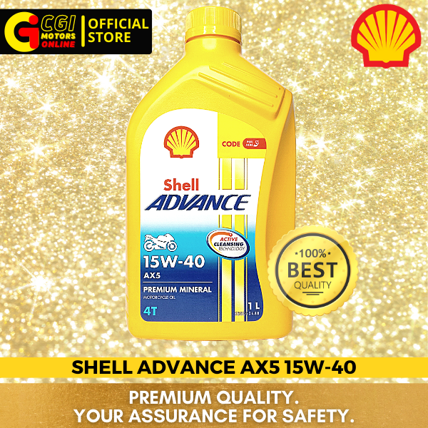 SHELL Advance AX5 4T 15W 40 Premuim Mineral With Active Cleansing 1L