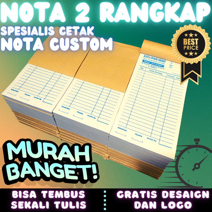 Termurah Cetak Nota Custom Warna Gratis Desaign Dan Logo Rangkap