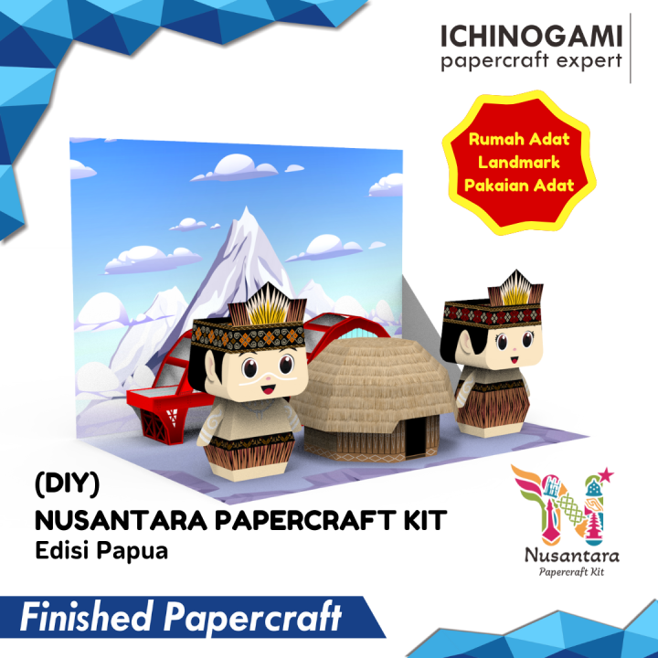 Ichinogami Nusantara Papercraft Kit Diy Diorama Seri Papua Lazada