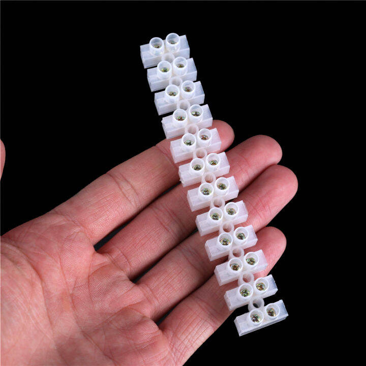 Plastic Terminal Block Wire Connector 10A Dual Row 12 Positions Screw