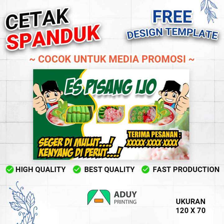 Spanduk Banner Minuman Keninian Minuman Es Pisang Ijo Bisa Custom