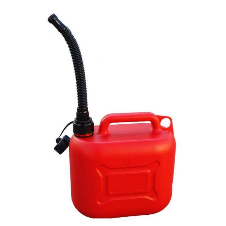 5L Portable Fuel Tank Red Gas Cans Spare Petrol Plastic Tanks Mount