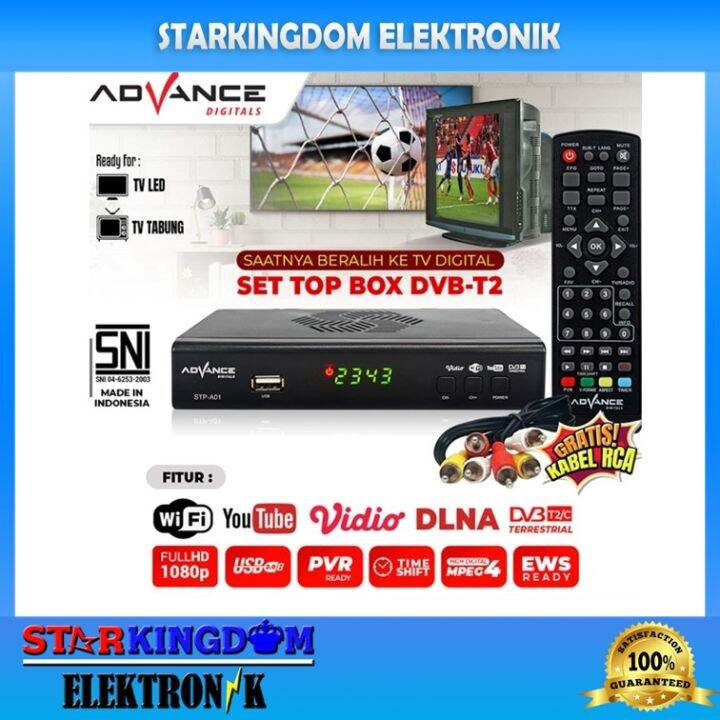 Advance STP A01 STB TV Digital DVB T2 Set Top Box UHF SNI Siaran Gratis