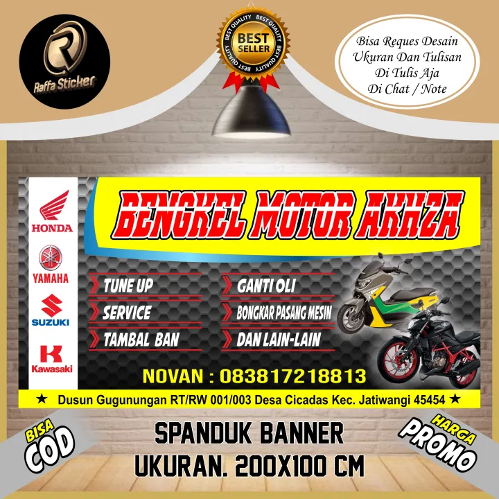 Spanduk Banner Bengkel Motor Lazada Indonesia