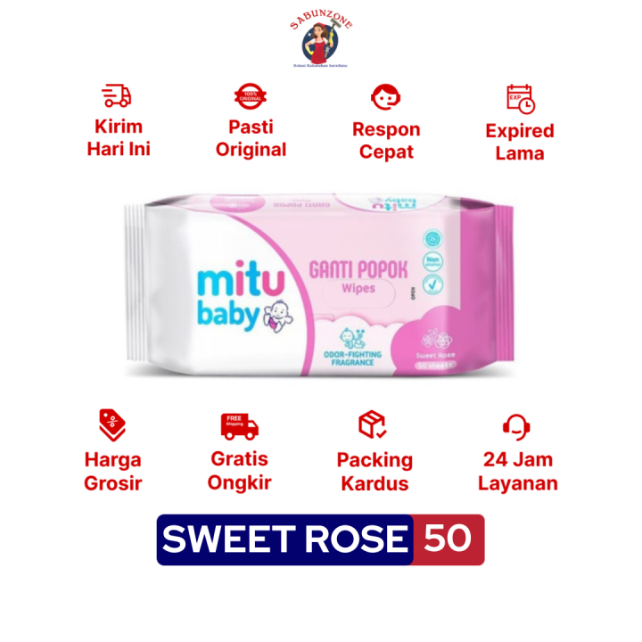 Tisu Basah Mitu Baby Antiseptic Wipes Sweet Rose Sheets Lazada