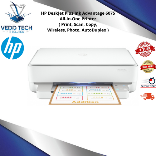 HP DeskJet Plus Ink Advantage 6075 All In One Printer Print Scan