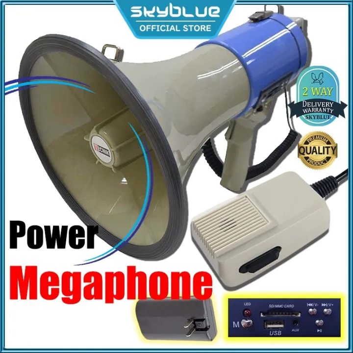 Power Megaphone Loud Hailer Portable Handheld Rechargeable Loud Speaker