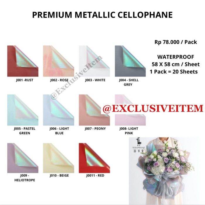 Kertas Bunga Premium Metallic Cellophane Pack Isi Lembar Lazada