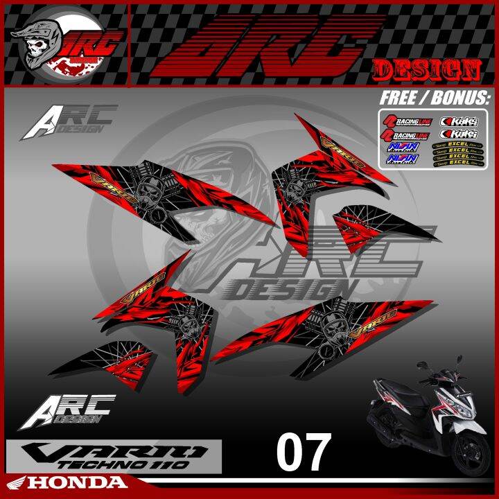 Sticker Striping Stiker Lis Variasi Honda Motor Vario Techno Karbu