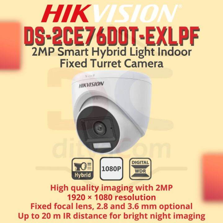 Camera Cctv Hikvision Ds Ce D T Exlpf Mp Dual Light Indoor Lazada