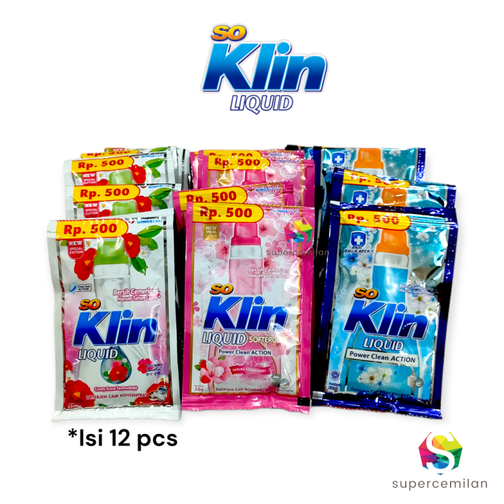 So Klin Liquid Deterjen Cair Sachet Sabun Cuci Baju 22 ML RENCENG Isi