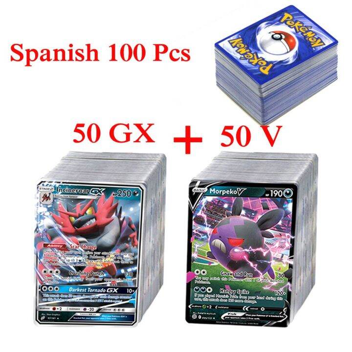 100Pcs English Pokemon Vstar Charizard Arceus Cards Display V VMAX GX