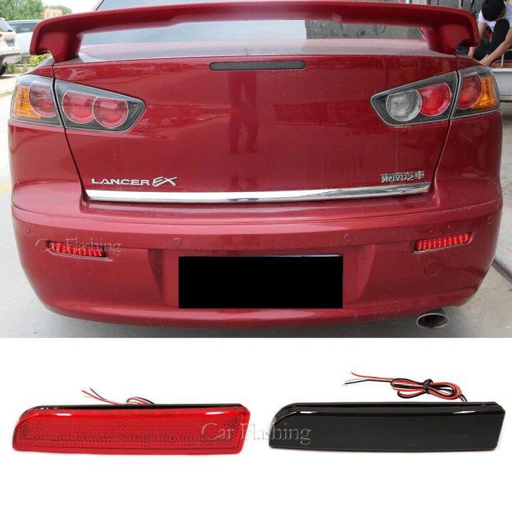 Set Led Rear Bumper Reflector Tail Brake Light For Mitsubishi Lancer