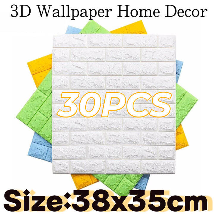 BIG SALE 30Pcs 38x35cm 3D Wallpaper Brick 3D Wall Sticker Foam Self