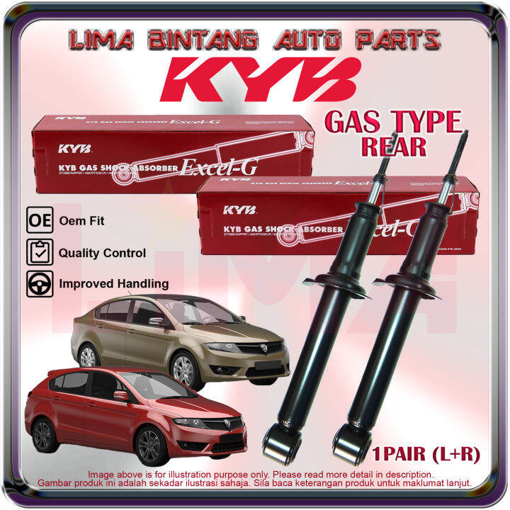 Pair Proton Preve Suprima Rear Shock Absorber Gas Kayaba Kyb