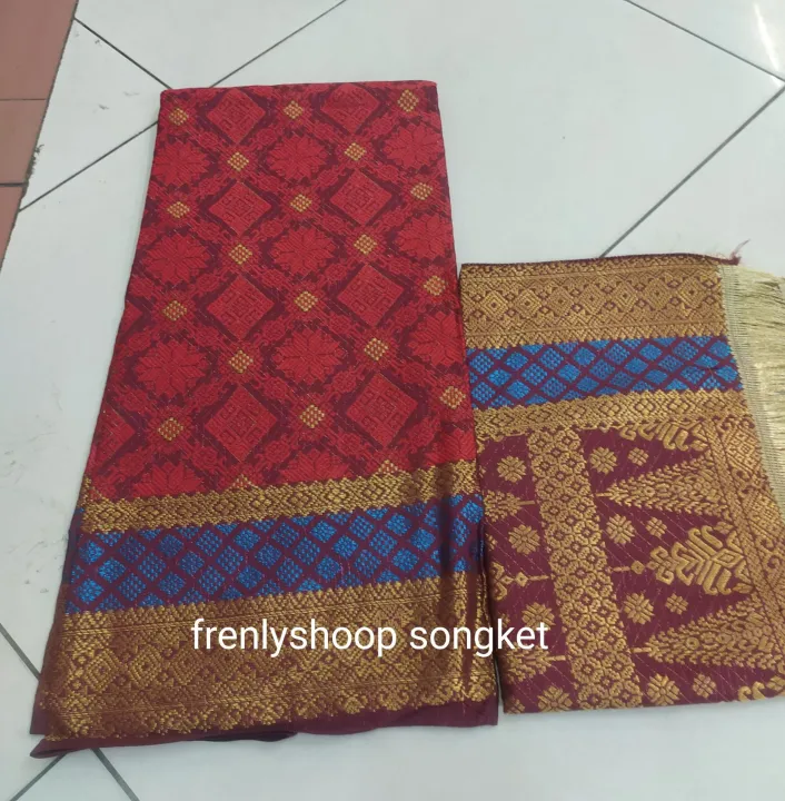 Kain Songket Palembang Set Selendang Songket Selendang Semi Tenun