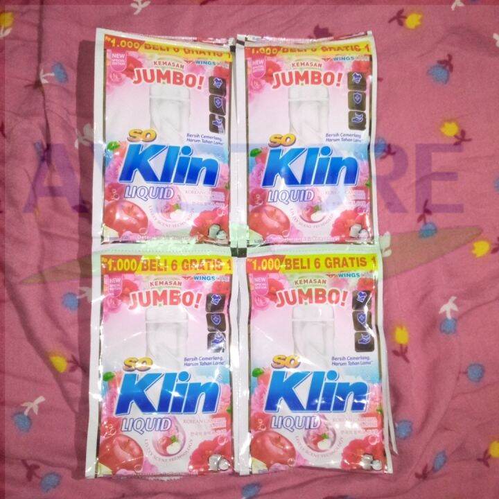 1 DUS SO KLIN Detergent Cair Korean Camellia Apple 40mL 120