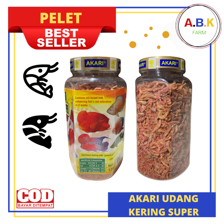 Akari Udang Kering Super Astaxanthin Pakan Ikan Makanan Ikan Hias G