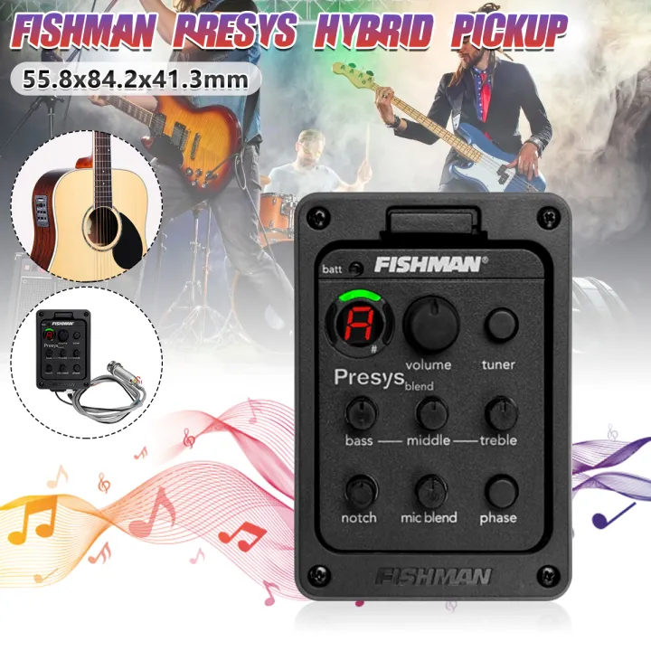 Fishman Presys Blend Mic Blend Dual Model Guitar Preamp Eq Tuner