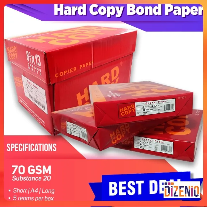 Bundle Reams Box Hard Copy Bond Paper Short A Long Size Gsm Ultra