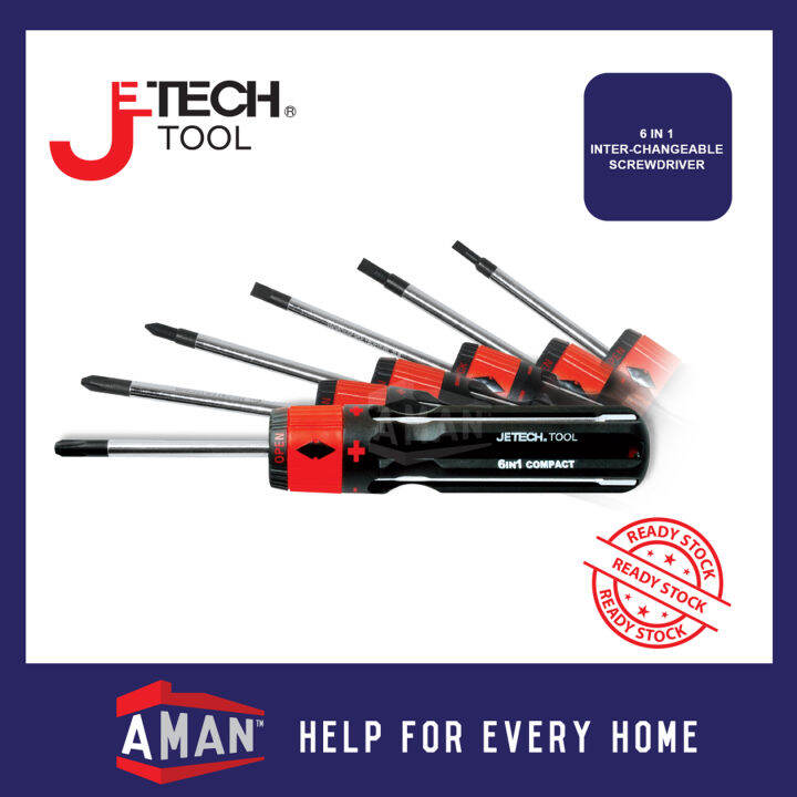 JETECH 6 In 1 Compact Screwdriver Lazada