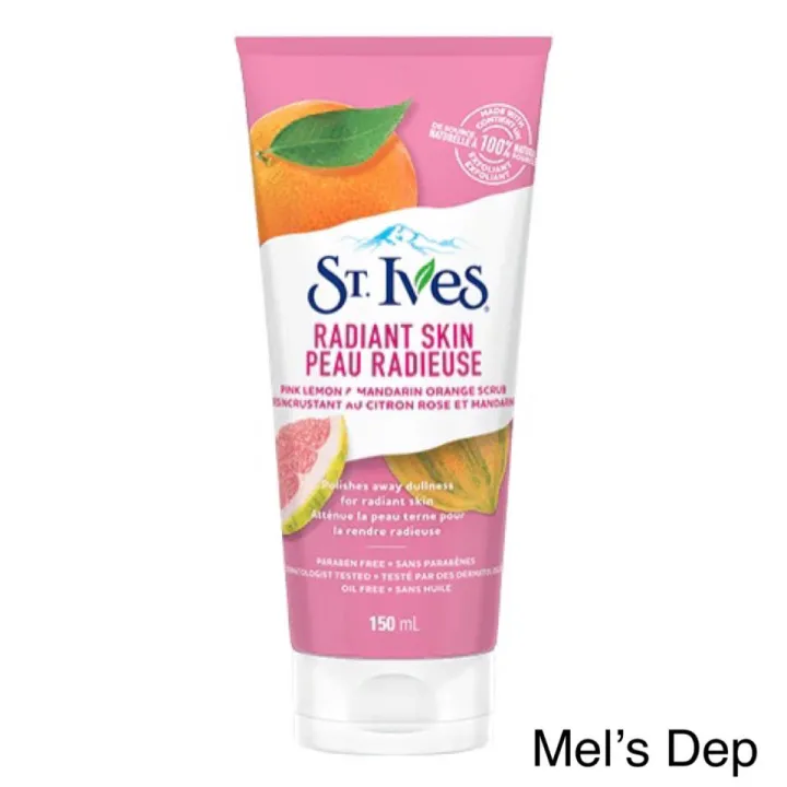 St Ives RADIANT SKIN PINK LEMON MANDARIN ORANGE SCRUB 170g Lazada PH