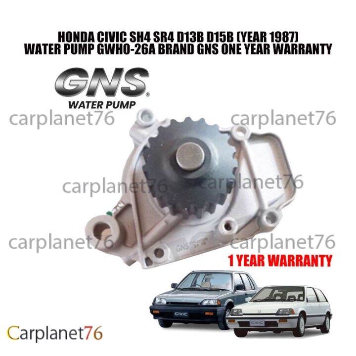 HONDA CIVIC SH4 SR4 D13B D15B YEAR 1987 WATER PUMP GWHO 26A BRAND GNS