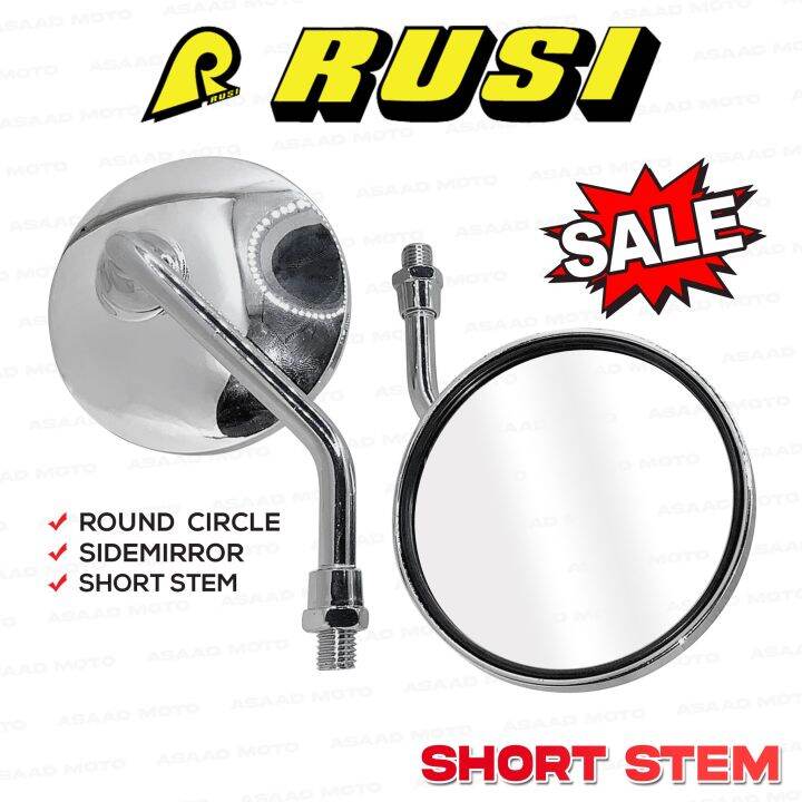 RUSI ROYAL 125 Motorcycle Side Mirror Stainless ROUND TYPE SHORT STEM