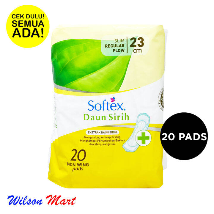 SOFTEX DAUN SIRIH SLIM REGULAR FLOW NON WING 23 CM ISI 20 PADS Lazada